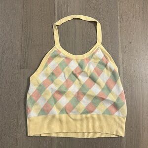 Checkered halter top - s/m